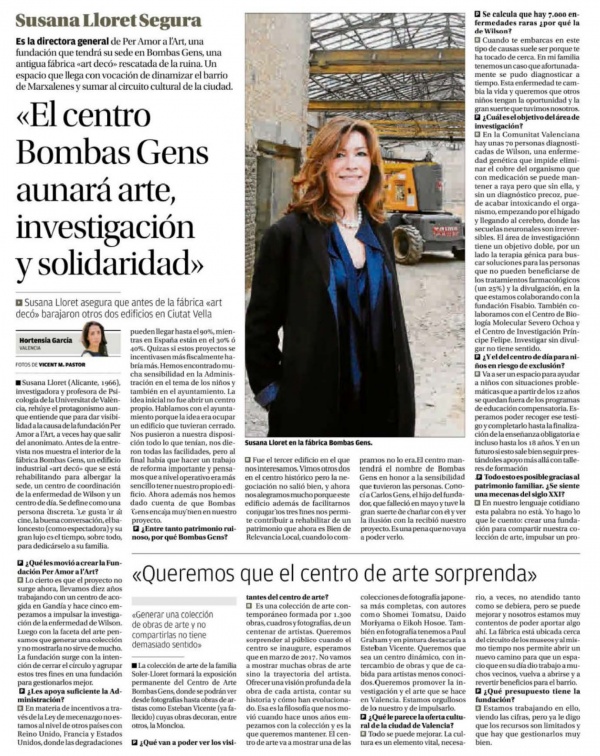29112015 Resumen Prensa_LEVANTE_Entrevista Susana Lloret